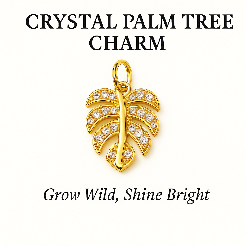 Palm Tree Leaf Charm - Grow Wild, Shine Bright