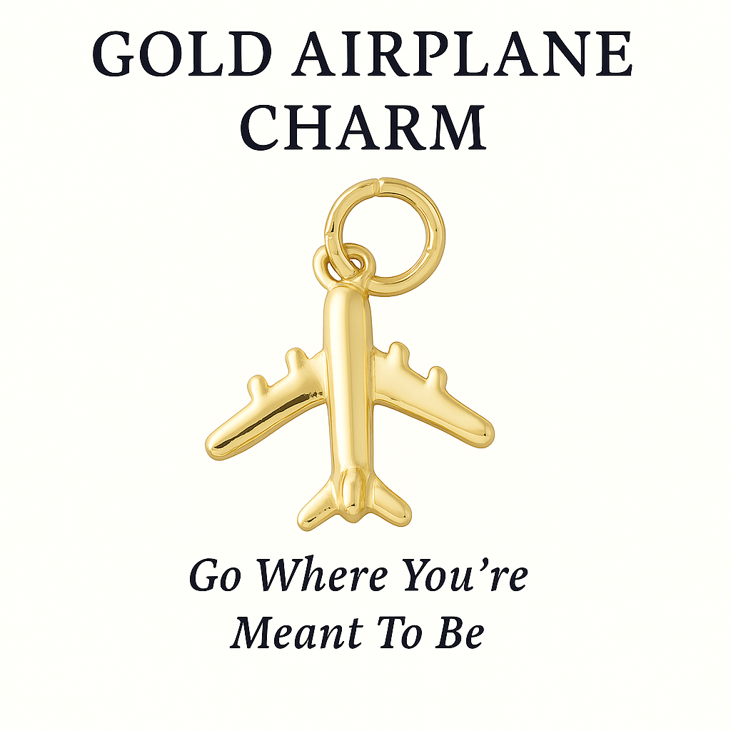 Gold Airplane Charm – Go Where You're Meant To Be