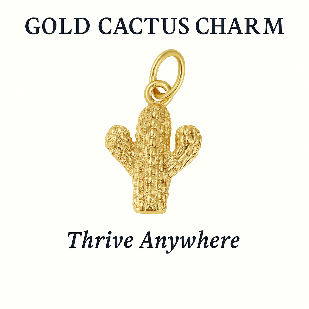 Gold Cactus Charm – Thrive Anywhere