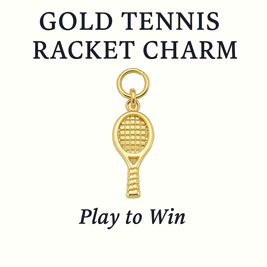 Gold Tennis Racket Charm – Play To Win