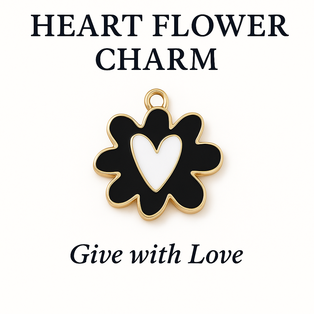 Heart Flower Charm – Give With Love