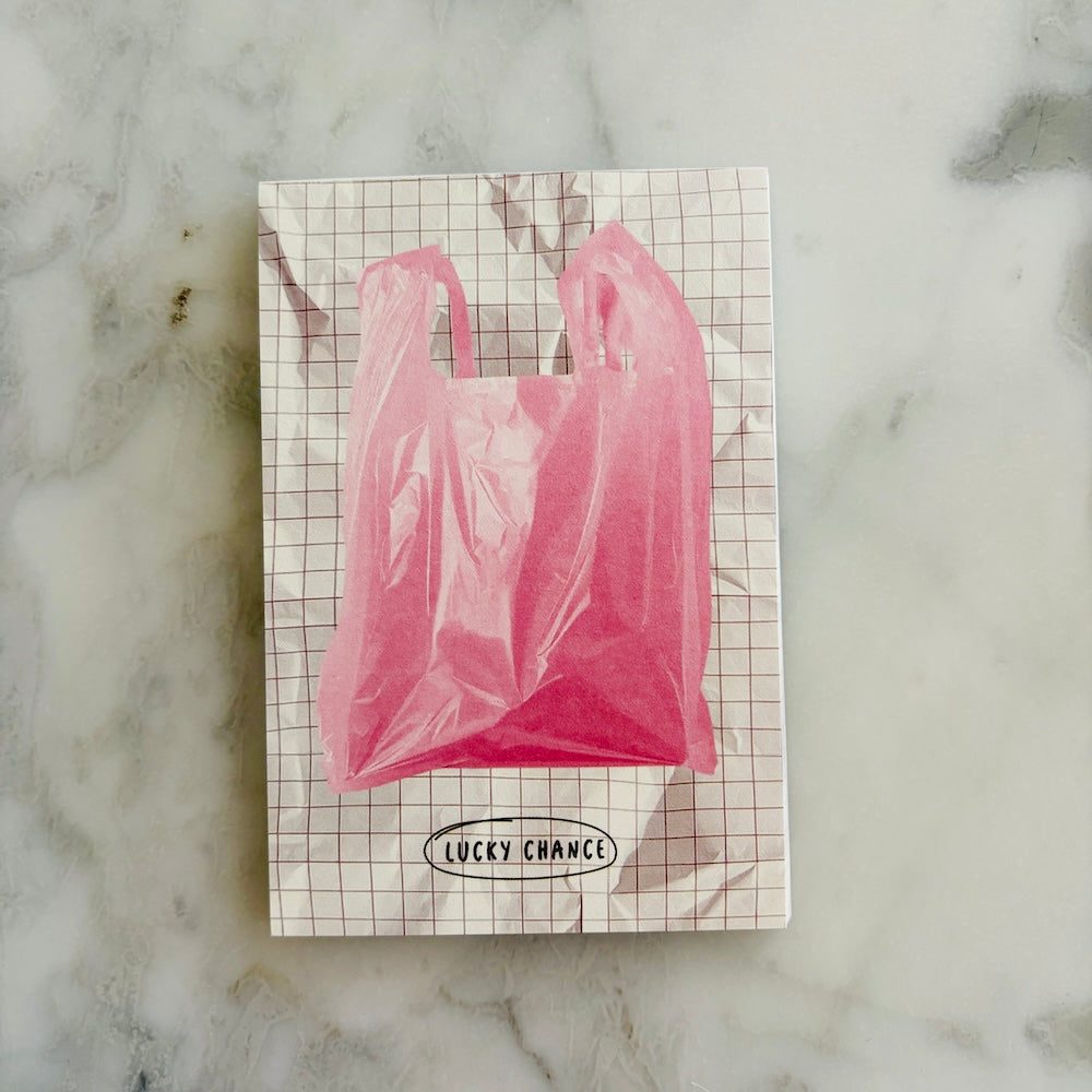 Lucky Chance Pink Market Bag Notepad