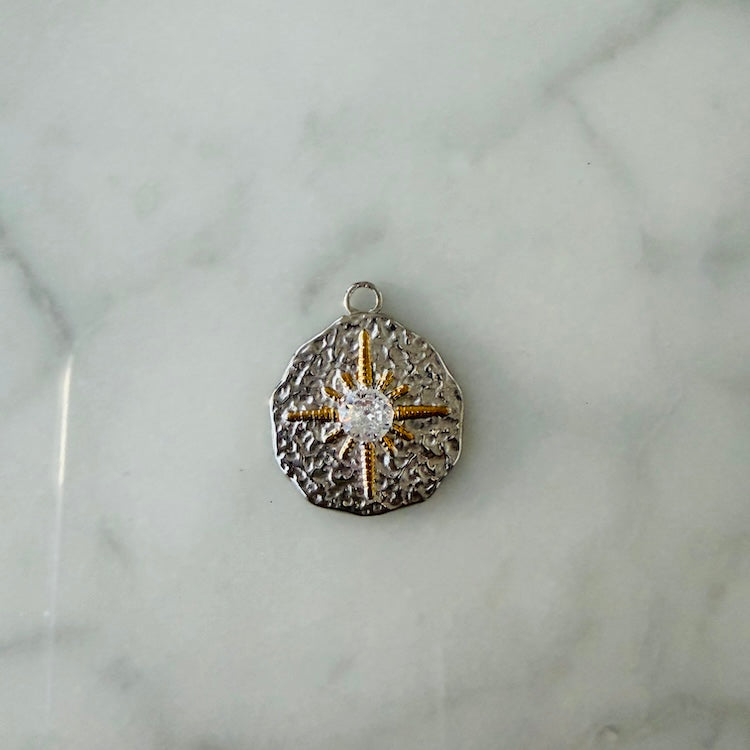 Circle Medallion North Star Charm (Two-Tone SURPRISE)