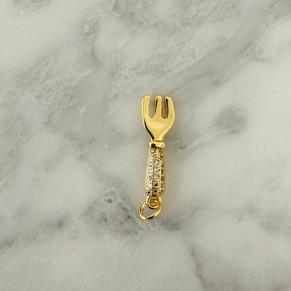 Gold Sparkle Fork Charm (SURPRISE) ***ONE IN STOCK***