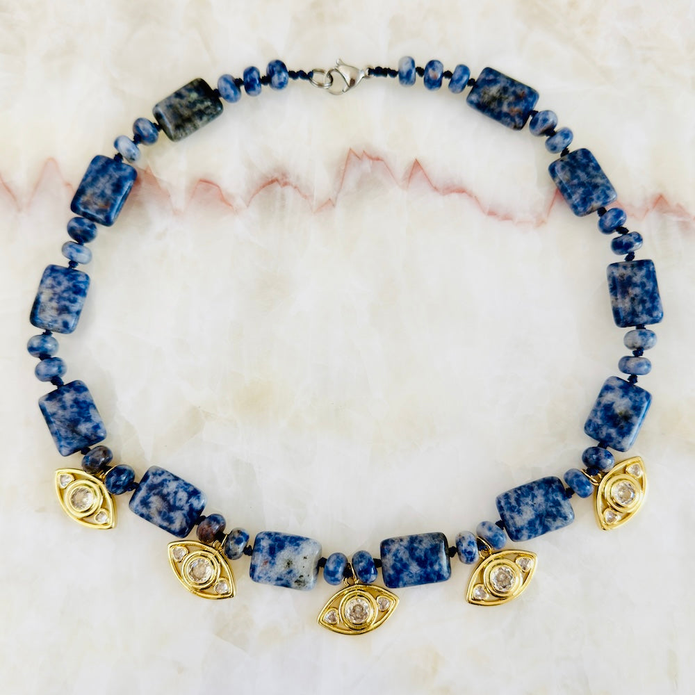 Midnight Guardian Blue Jasper Necklace - Guided In Every Direction (SURPRISE)