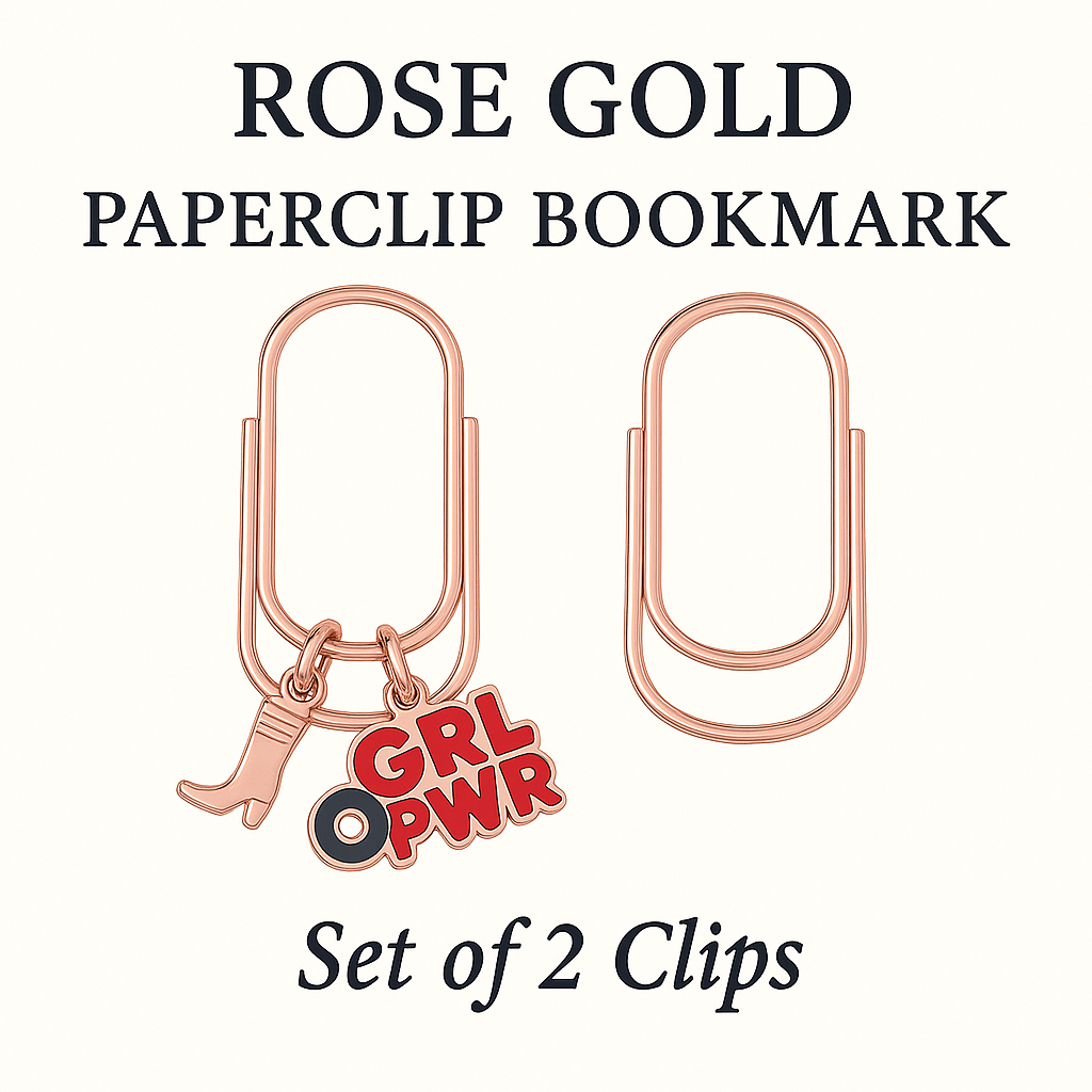 Jumbo Rose Gold Paperclip Bookmark – Charm Holder (Set of 2)