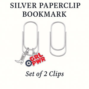 Jumbo Silver Paperclip Bookmark – Charm Holder (Set of 2)