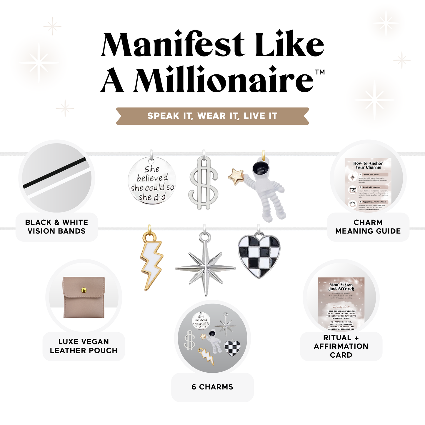Vision Board Charm Kit: Manifest Like a Millionaire