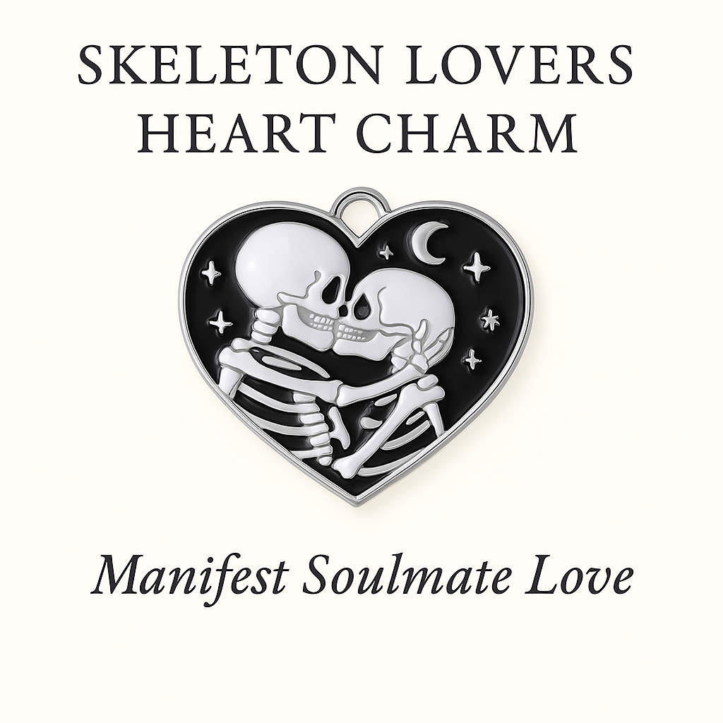Skeleton Lovers Heart Charm – Manifest Soulmate Love