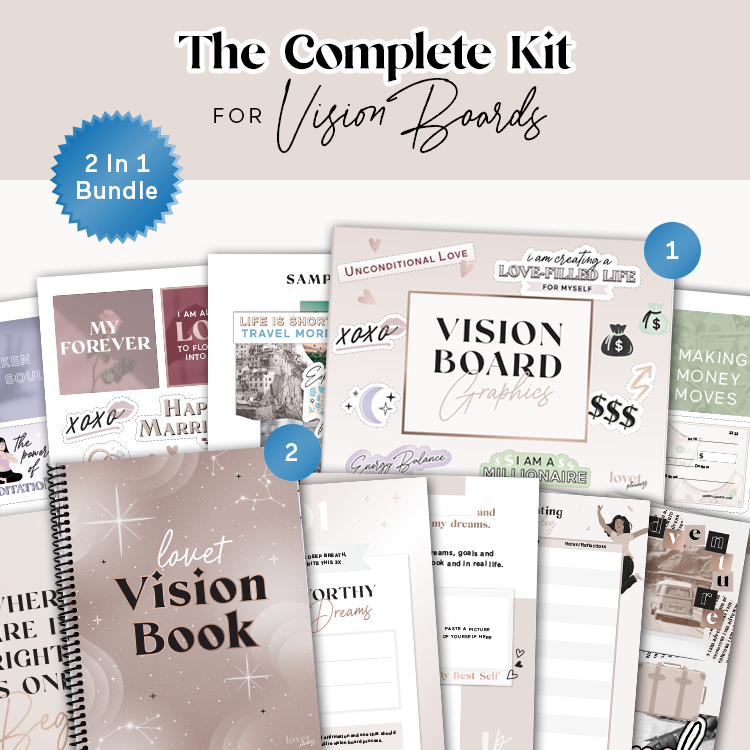 Vision Board Kit for Women - Complete Deluxe Dream & Mood Board Supplies  for Adults, Law of Attraction Manifestation
