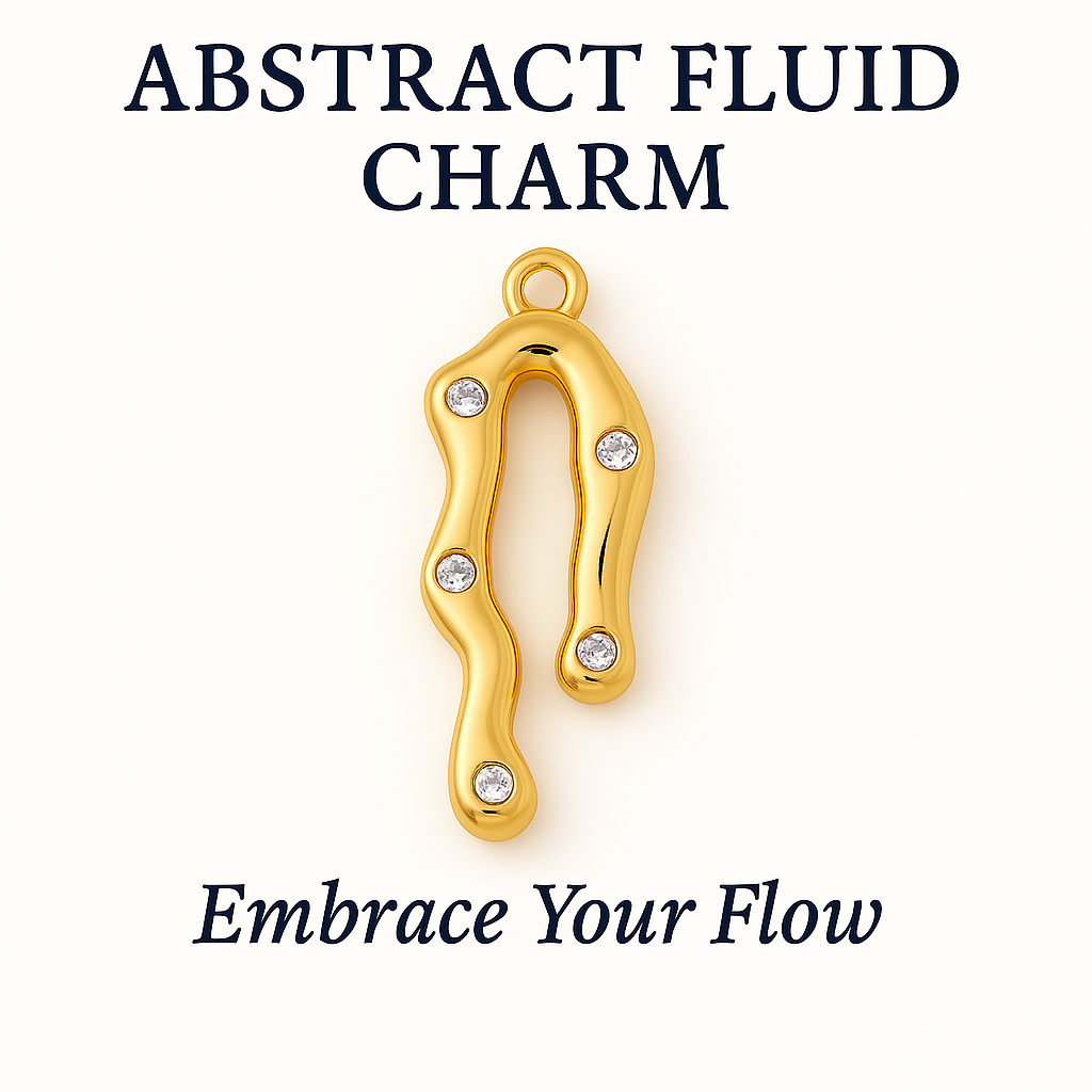 Abstract Fluid Charm GOLD- Embrace Your Flow