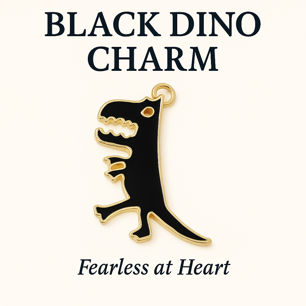 Black Dinosaur Charm – Fearless at Heart