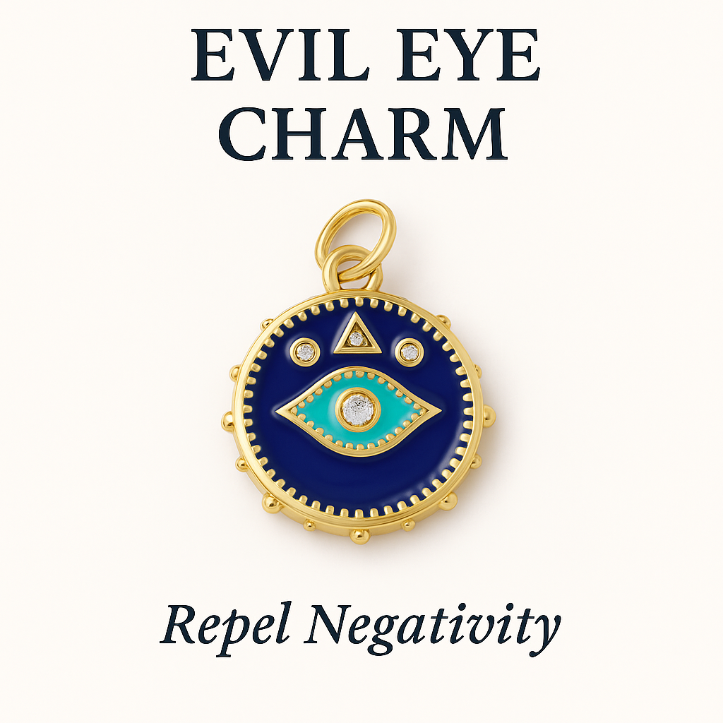 Studded Evil Eye Charm - Repel Negativity