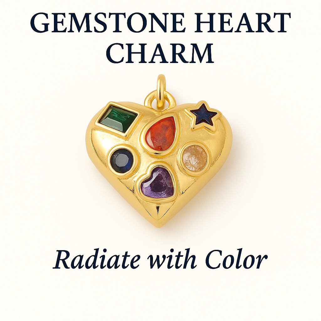 Gemstone Heart Charm - Radiate with Color