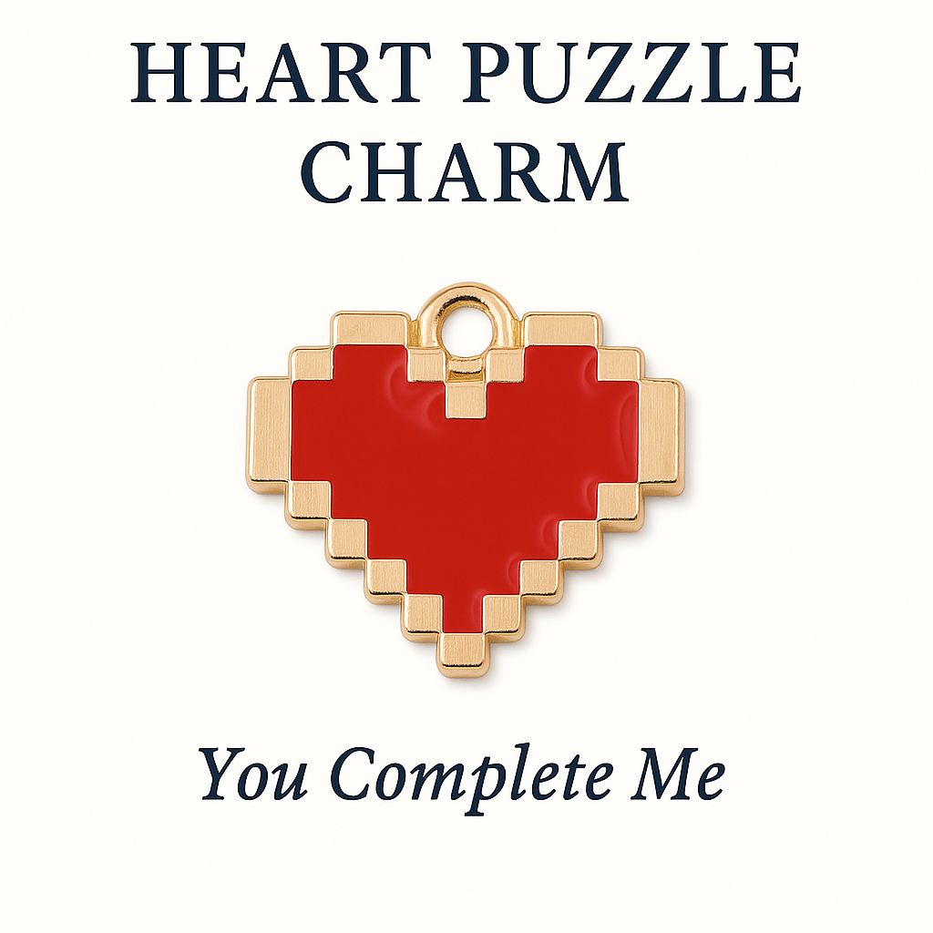 Red Heart Puzzle Charm – You Complete Me