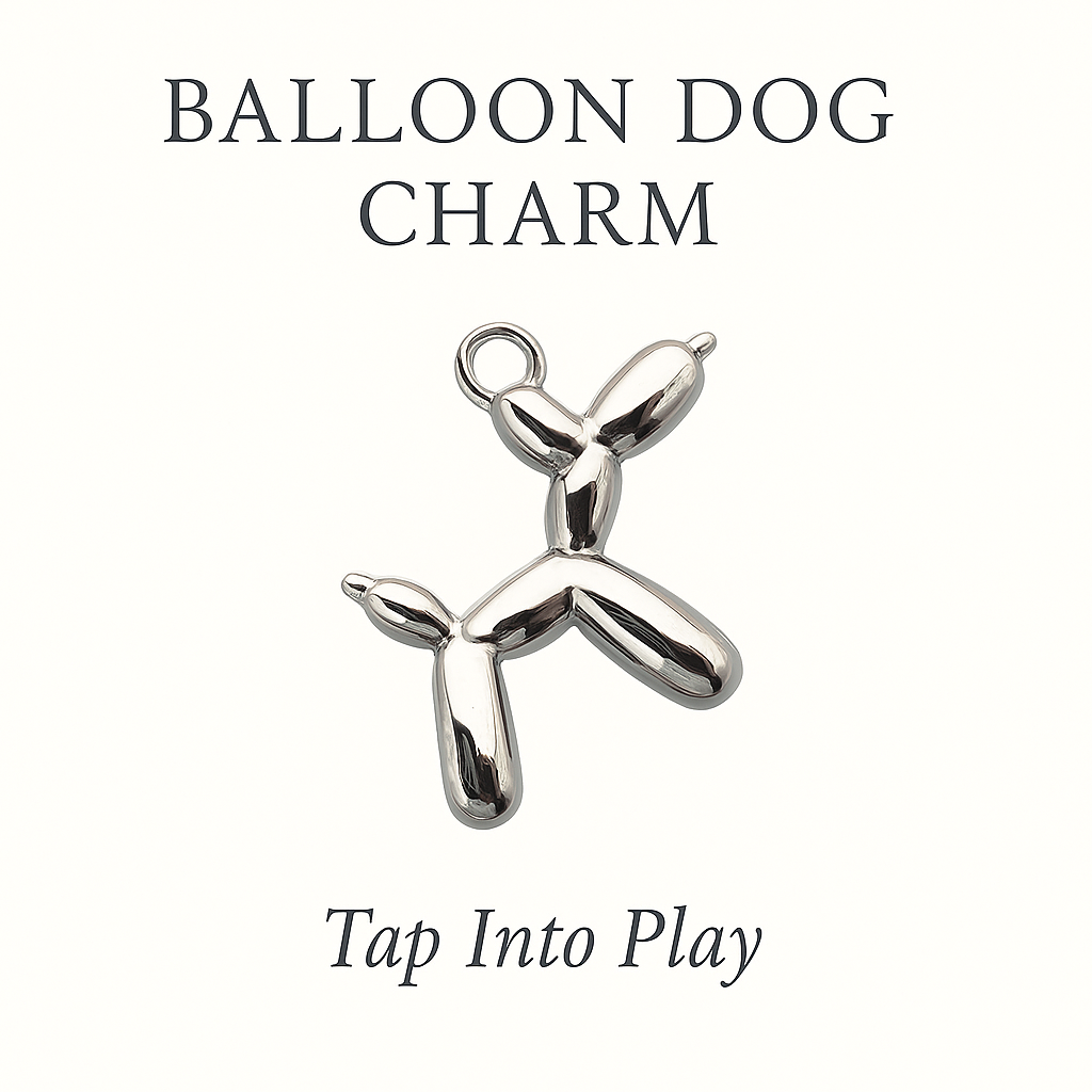 Balloon Dog Charm (Silver) - Playful Spirit