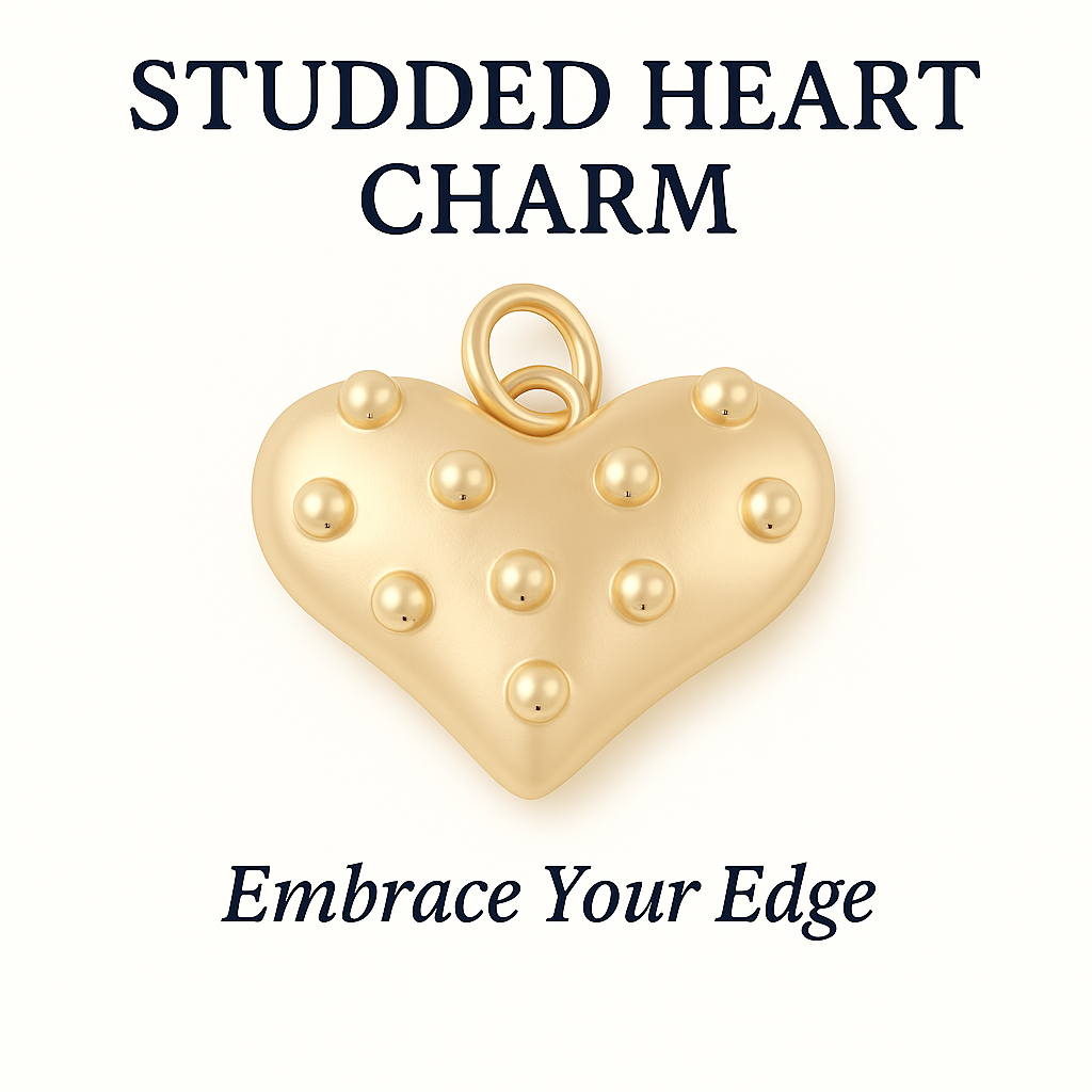 Studded Heart Charm GOLD - Embrace Your Edge