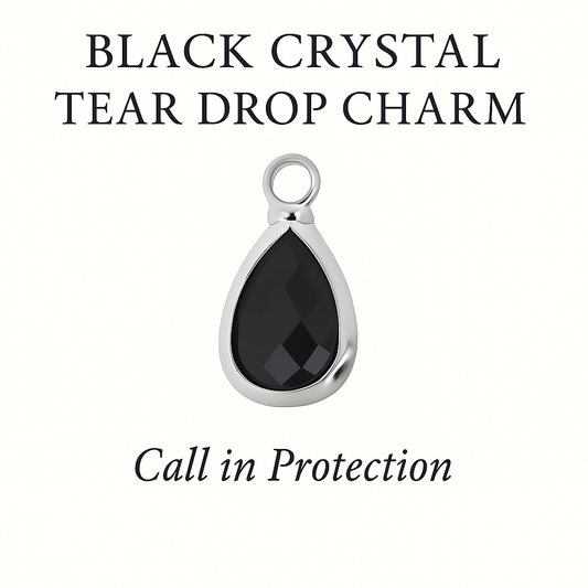 Black Crystal Tear Drop Charm - Call In Energetic Protection