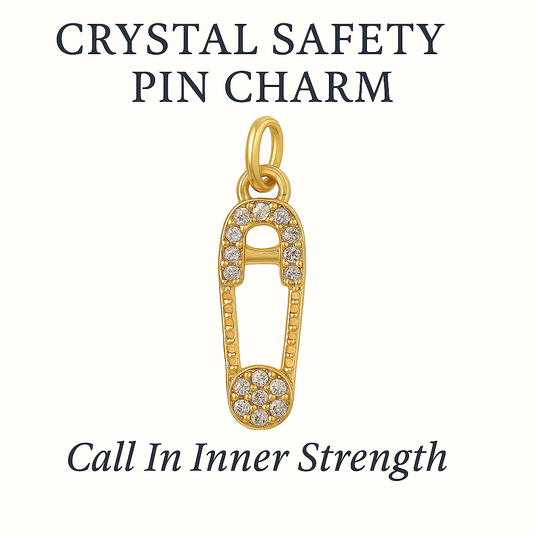 Crystal Safety Pin Charm - Call In Inner Strength