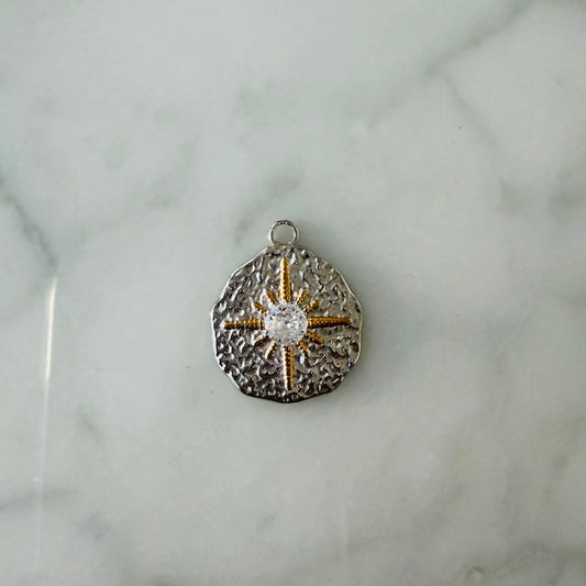 Circle Medallion North Star Charm (Two-Tone SURPRISE)