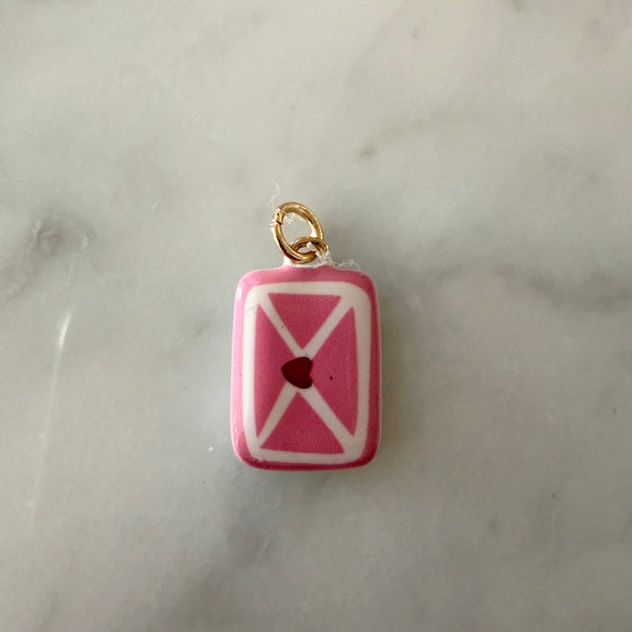 Pink Clay Lovet Letters Pendant Charm - (SURPRISE)