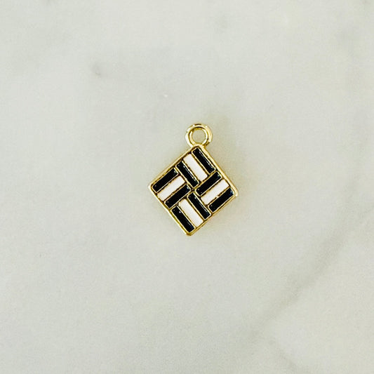 Kōshi Black + White Lattice Tile Charm (SURPRISE) JAPAN