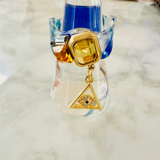 Blue Horizon Triangle Ring - SIZE 7.5 (SURPRISE)