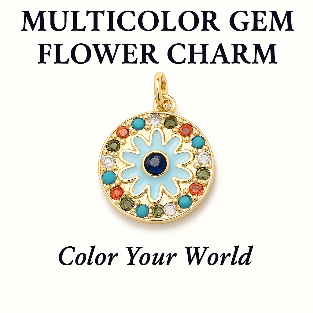 Multicolor Gem Flower Charm – Color Your World