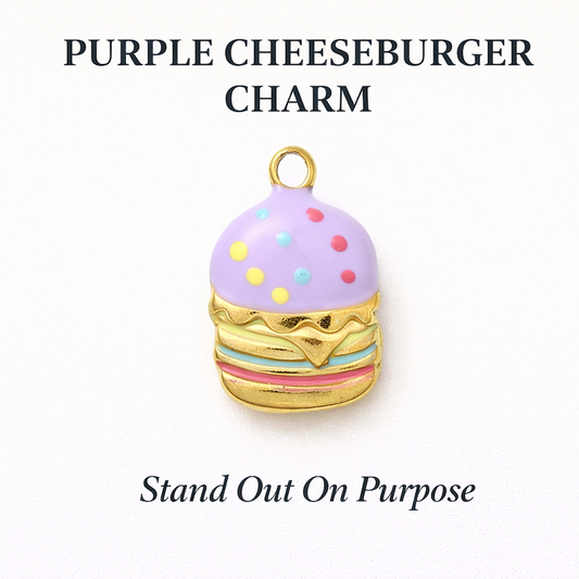 Purple Cheeseburger Charm