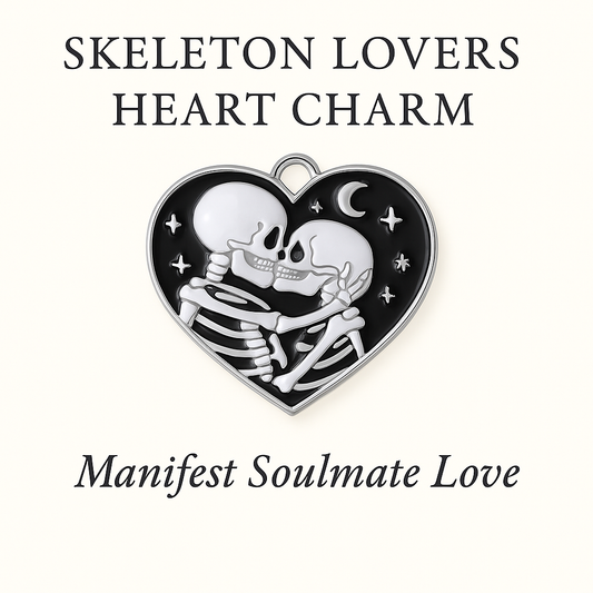Skeleton Lovers Heart Charm – Manifest Soulmate Love