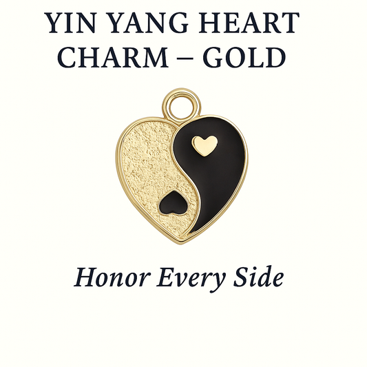Yin Yang Heart Charm GOLD – Honor Every Side