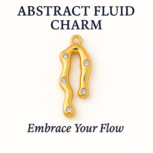 Abstract Fluid Charm GOLD- Embrace Your Flow