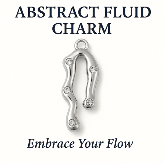 Abstract Fluid Charm SILVER - Embrace Your Flow