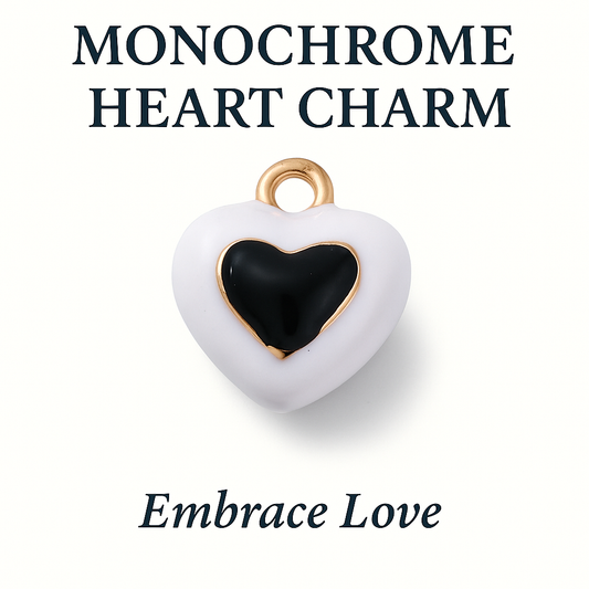 Monochrome Heart Charm - Embrace Love