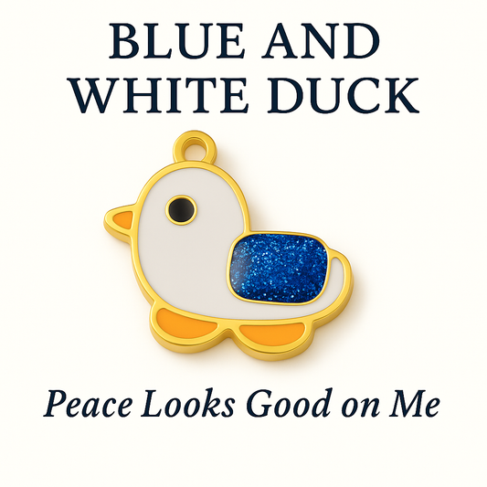Blue + White Duck Charm – Peace Looks Good On Me
