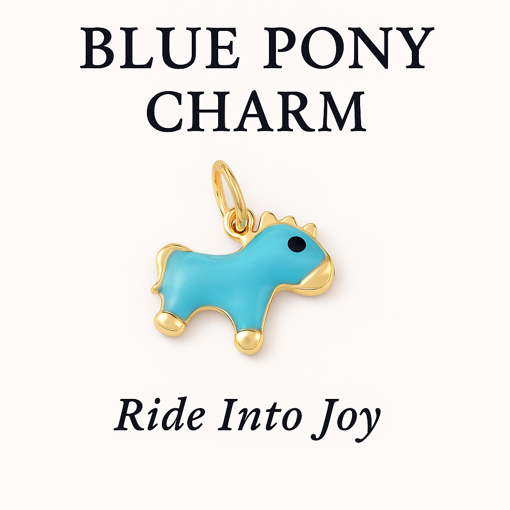 Blue Pony Charm - Ride Into Joy