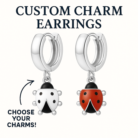 Custom Charm Earrings - 2 Charms - Silver Plated (TT LIVE)
