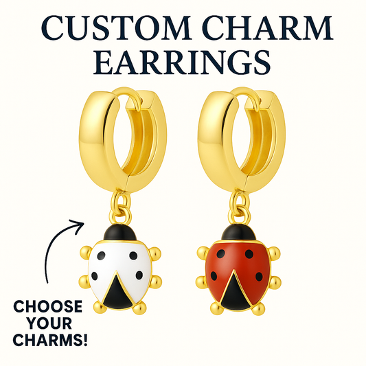 Custom Charm Earrings - 2 Charms - Gold Plated (TT LIVE)