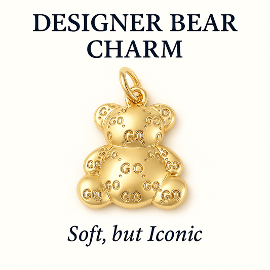 Designer Teddy Bear Charm - Soft But Iconic