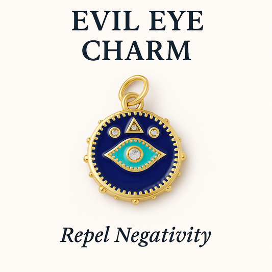 Studded Evil Eye Charm - Repel Negativity
