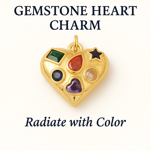 Gemstone Heart Charm - Radiate with Color