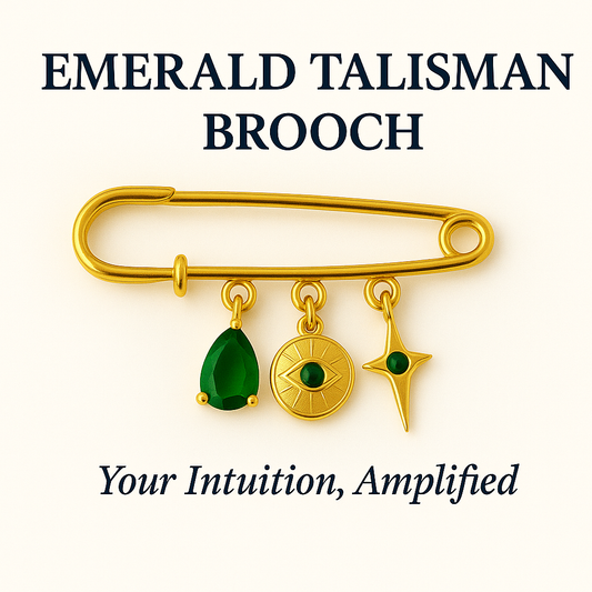 Emerald Crystal Talisman Brooch - Your Intuition, Amplified
