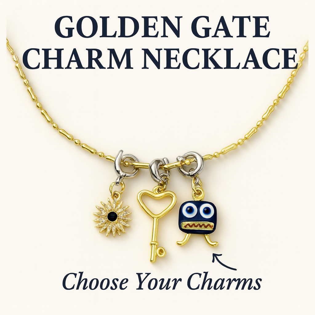 Golden Gate Charm Necklace– Chain Set + 3 Charms (TT LIVE)