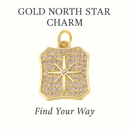 Pave North Star Charm (Gold) - Inner Compass