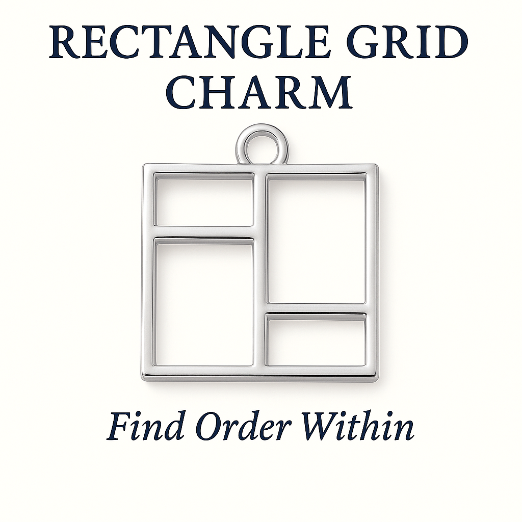 Rectangle Grid Charm SILVER - Find Order Within