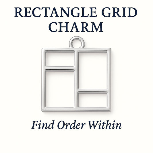 Rectangle Grid Charm SILVER - Find Order Within