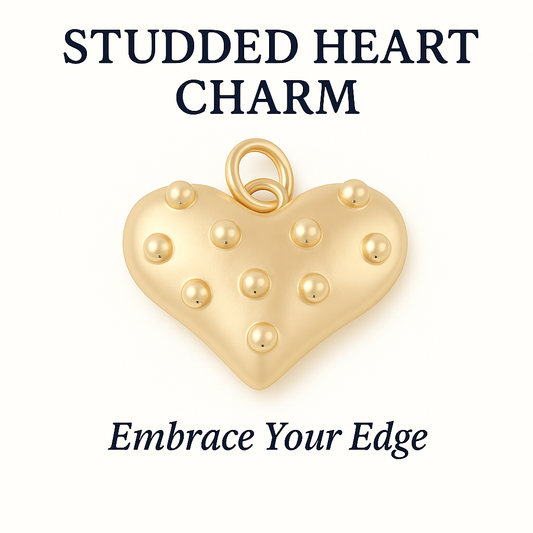 Studded Heart Charm GOLD - Embrace Your Edge