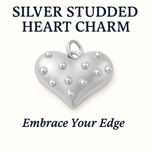 Studded Heart Charm SILVER - Embrace Your Edge