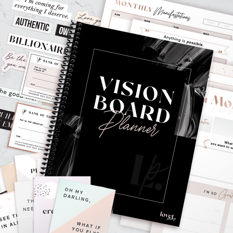 Vision Board Planner [BLACK] – Lovet Planners